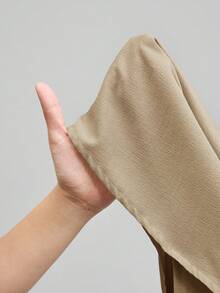 Ontre 2025秋冬女装，适合返校、万圣节、圣诞节、商务休闲、复古优雅百搭基础款，纯色双排扣衬衫 - 卡其色 - 查看 7