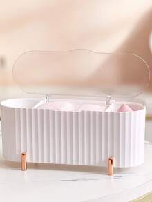 SHEIN 1 pieza Caja de almacenamiento de escritorio con múltiples compartimentos, regalo para el Día de San Valentín - Rosa Pálido - Ver 8