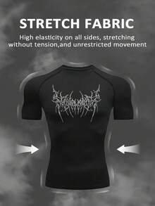 Gym Rark Conjunto deportivo de camiseta de manga corta raglán de ajuste slim y pantalones cortos con cordón 2 en 1 de estilo gótico callejero para hombre - Negro - Ver 3