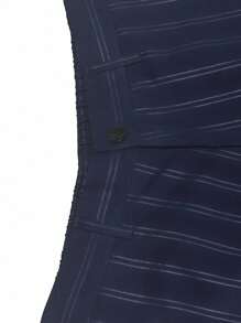 Calvornis Ensemble de gilet et pantalon rayé décontracté pour homme, style "Old Money" - Bleu marine - Voir 3