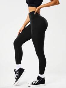 Easithlete Seamless High Elasticity Yoga Workout Criss-Cross Waist Sports Leggings Tummy Control Leggings High Waist Yoga Pants