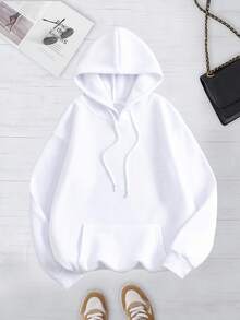 SHEIN CURVE+ Plus Size Fashionable Minimalist 3 Pieces Set, Versatile For Autumn/Winter, Sweatshirt Fall - Black - View 5