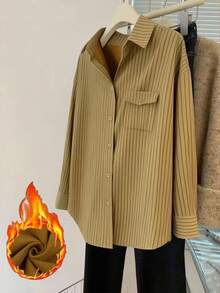 INAWLY Striped Print Drop Shoulder Shirt Fall Cloth For Women - Multicolor - View 7