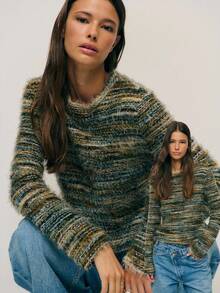 Nöista 柔软质感条纹针织毛衣，穿着舒适，是女士冬季时尚百搭的单品，非常适合打造时尚休闲造型、轻松的夜间外出装扮、节日圣诞造型和精致的新年装束。 - 綠色 - 查看 8