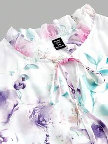 Ellevyn Plus Size Women's Elegant Floral Print Long Maxi Dress, Lightweight & Romantic, Suitable For Summer & Autumn