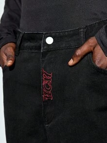 MODCRASH Men's Stylish American Retro Straight Jeans, Goth, Denim Jeans, Baggy Jeans