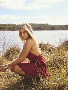Aralina Women's Autumn/Winter Boho Halterneck Mini Dress Perfect For Going Out Outfit And Halloween Outfit And Homecoming Outfit - Red - View 4