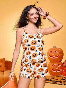 NotGurli Conjunto de pijama cómodo y casual con estampado de estrellas de color rosa soñador y de Halloween, estilo Y2K, para fiesta de Halloween