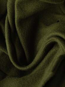 Sweetra 大码优雅外出上衣，秋冬复古百搭休闲修身优雅棕绿色长款喇叭外套，收腰设计，适合女性穿着。 - 軍綠色 - 查看 5