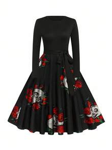 EMERY ROSE Halloween Plus Size Dresses Fall Cloth For Women - Black - View 1