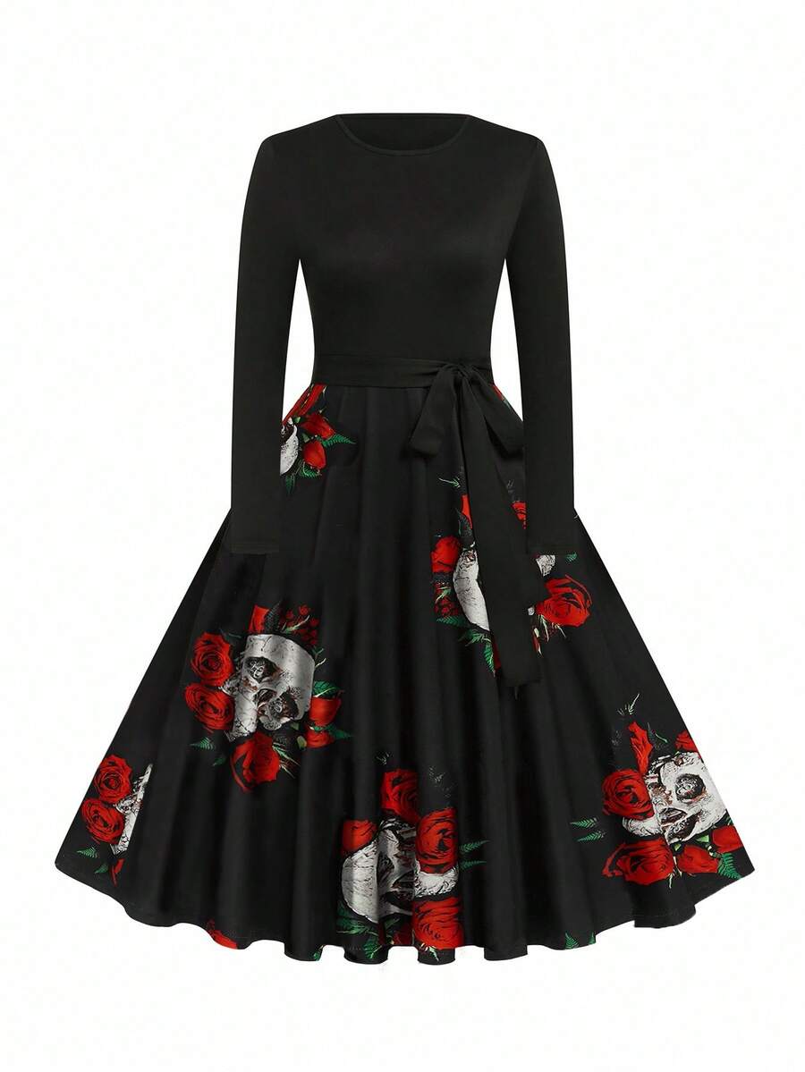 EMERY ROSE Halloween Plus Size Dresses Fall Cloth For Women - Black - View 1