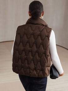 Aveloria Modichic Women's Quilted Lightweight Padded Vest, Short Style, New Arrival, Versatile, Autumn/Winter, Sleeveless, Fitted, Jacket