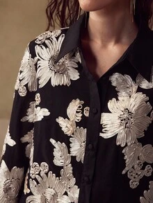 MOTF PREMIUM EMBROIDERED BUTTON UP SHIRT - Black - View 2