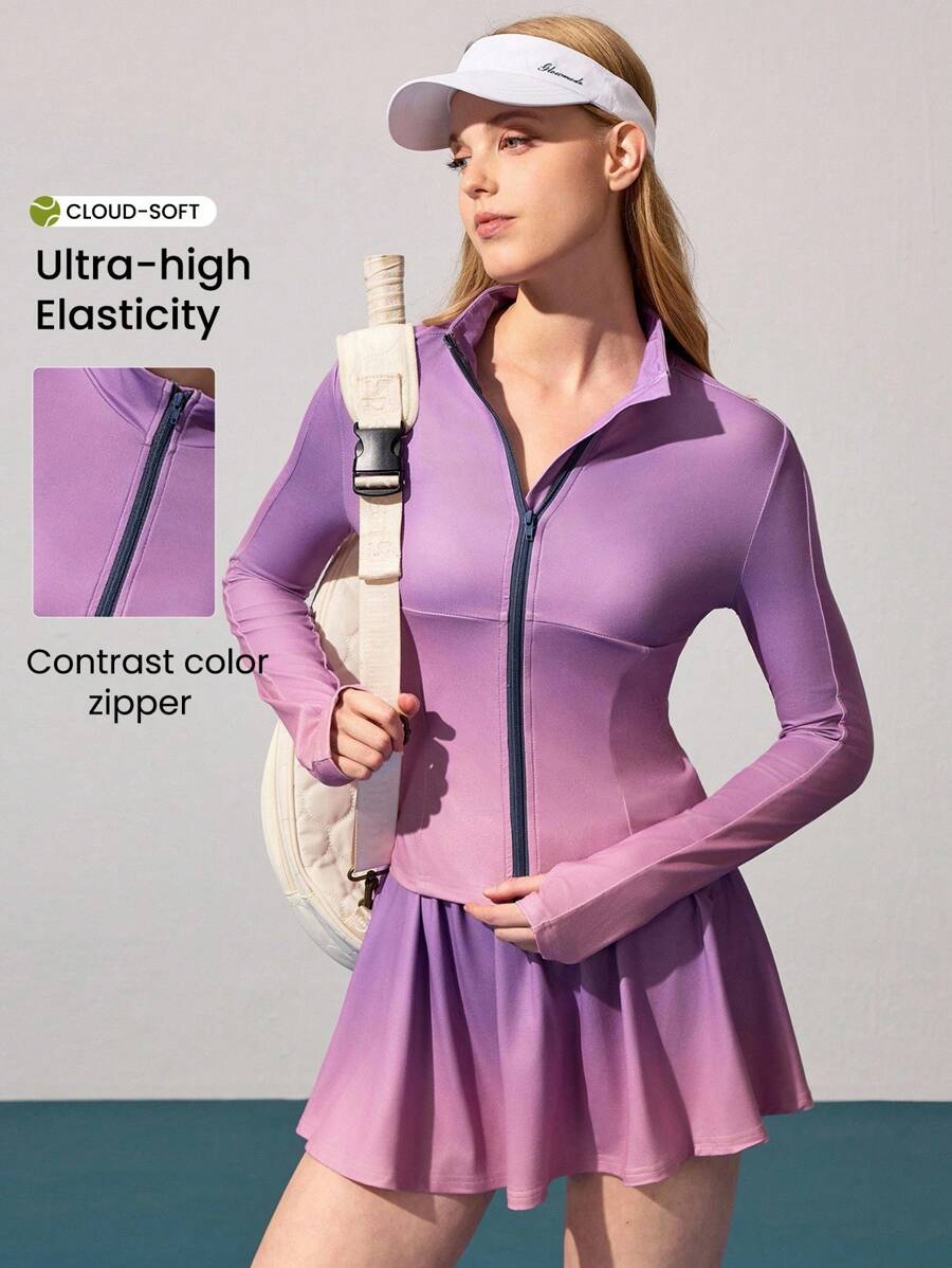 CourtClass Casual Versatile Ombre Fitted Sports Jacket - Multicolor - View 1