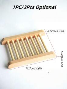 SHEIN 1/3件装木质皂碟沥水架，波西米亚风格木质皂架，手工天然皂托托盘，适用于浴室和厨房，家居浴室装饰，秋季装饰，返校季装饰 - 彩色 - 查看 2