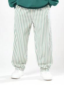 SUMWON Conjunto de sudadera de dos piezas con pantalones a rayas, uso casual de otoño e invierno, conjunto de ropa a juego con estampado de cítricos lindo, ropa cómoda y acogedora - Verde - Ver 4