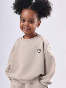 SUMWON Conjunto de sudadera y pantalón de chándal de dos piezas con diseño de oso para niños, ropa cómoda para el invierno y el tiempo de juego, coordinado a juego - Gris - Ver 5