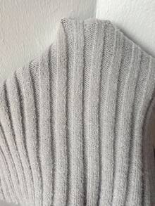 SHEIN Unity 女式性感深V领罗纹修身长袖毛衣，秋季 - 灰色 - 查看 8