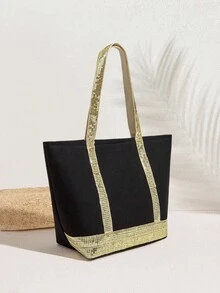 SHECARRY حقيبة كاجوال عملية أنيقة مزينة بالترتر