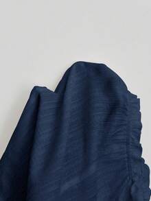 SHEIN Unity 白色性感单肩泡泡袖荷叶边修身衬衫，显瘦，适合春夏度假穿着