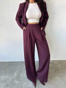 Firerie Pantalon ample plissé à jambes larges pour femmes