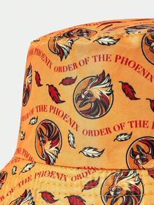 HARRY POTTER X SHEIN Mũ xô họa tiết hoạt hình có thể đảo ngược, thời trang đường phố - Màu vàng - Xem 4