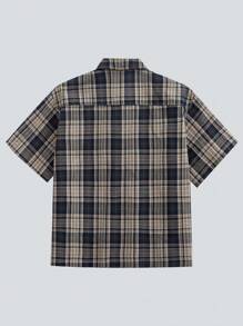 MODCRASH Loose And Short-Sleeved Shirts With Buttons For Men And Teenagers Spring To Summer , Retro American, Unisex, Relaxed Fit Summer Outfits – Suitable For Everyday Wear And Summer Holiday Outfits. - Blue - View 3