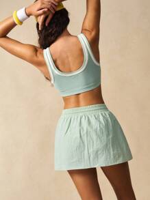 VARSIVA 夏季纯色抽绳腰运动裙短裤