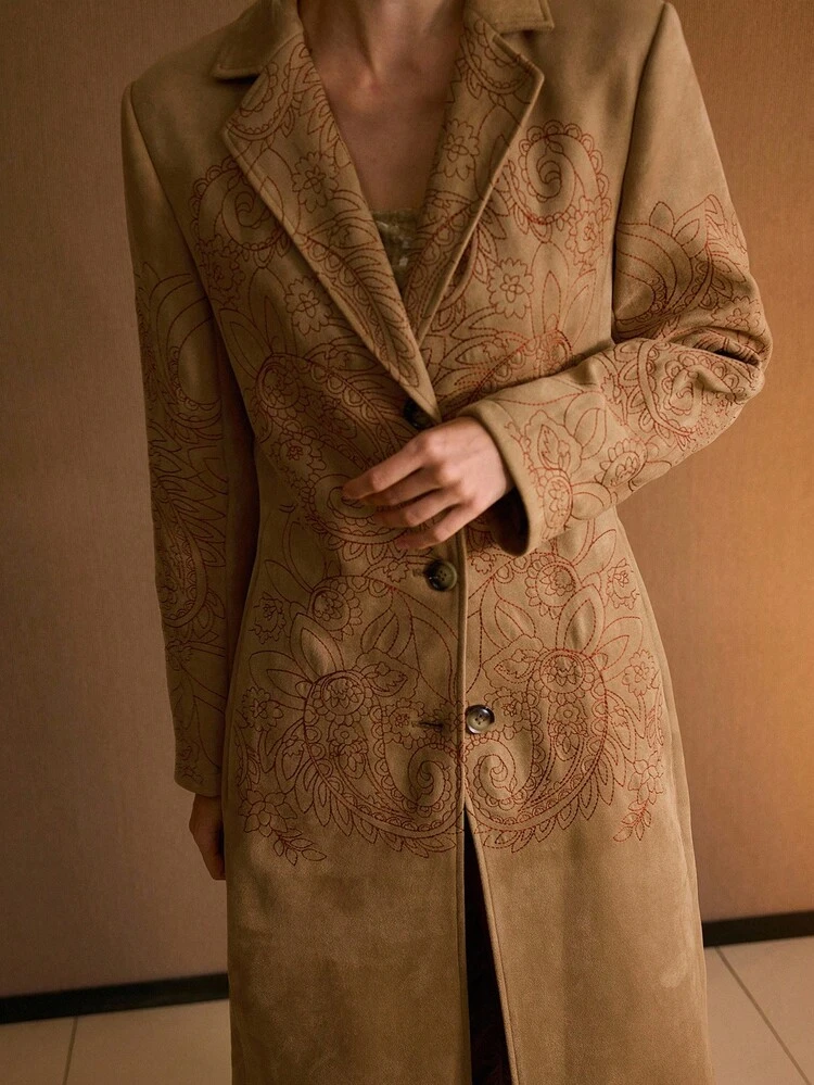 PAISLEY EMBROIDERY TRENCH COAT