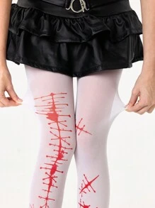 ROMWE Grunge Punk 1pc Women's Asymmetrical Sexy Opaque Tights/Pantyhose/Leggings, White - White - View 2