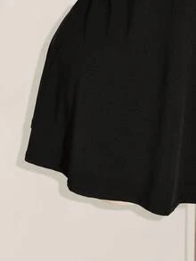 SHEIN ICON Große Größen Off-Shoulder Kleid mit Metalldekor und Hohlmuster, Partykleid, elegantes Kleid, geeignet für Dates - Schwarz - Übersicht 6