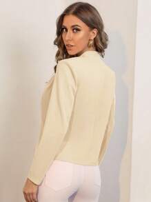 BizChic Áo blazer dệt kim dài tay, kiểu dáng công sở thanh lịch, trưởng thành dành cho nữ, thích hợp cho mùa Xuân/Hè, hiện đại, sang trọng, đi làm hàng ngày, lãng mạn, mang hơi hướng retro thập niên 90, Giáng sinh, Năm mới, Lễ tình nhân, tiệc tùng, đi biển, lễ tốt nghiệp, lễ hội thời trang, kỳ nghỉ, phù hợp cho khách dự đám cưới, chủ nhà, hẹn hò, tiệc tùng, buổi hòa nhạc, bữa trưa muộn, sân bay. - Màu be - Xem 2