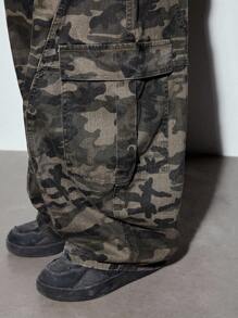 MODCRASH 1 chiếc quần cargo denim kiểu Mỹ cổ điển Justice Brother, thiết kế chắp vá, in họa tiết rằn ri, dáng rộng thoải mái (không bao gồm thắt lưng và phụ kiện), quần jean denim, thời trang đường phố, thu đông xuân hè, phong cách Mỹ cổ điển, unisex, dáng rộng thoải mái cho trang phục mùa hè – Thích hợp cho mặc hàng ngày và trang phục nghỉ hè. - xanh quân đội - Xem 7