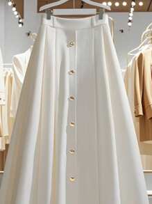 Franclia 简约浪漫优雅风法式休闲百搭女裙白色毕业裙夏季服装 - 白色 - 查看 4