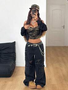 Coolane Women's All-Season Summer And Fall Streetwear Going Out Camo Graphics Notched Slim Fit Camisole - Multicolor - View 5