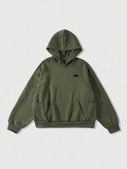 Street Life sweat-shirt à capuche patchwork pour hommes, style ample et court, automne