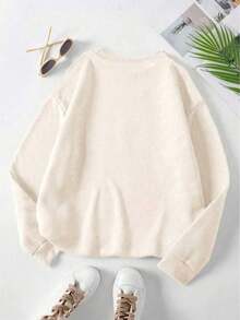 INAWLY Halloween Ghost Neon, Plaid Print Crew Neck Sweatshirt