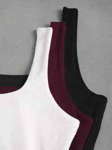 Sweetra 女式休闲褶皱圆领背心，夏季 - 彩色 - 查看 7