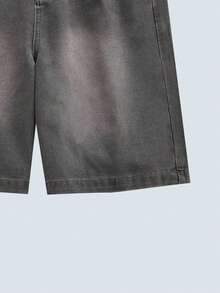 MODCRASH Globe Swift 男士牛仔刺绣印花短裤 - 灰色 - 查看 6