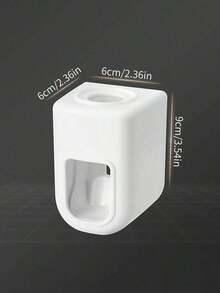 1 件装牙膏分配器，浴室壁挂式免提牙膏挤压器支架，无需电力，设计简约 - 白色 - 查看 8