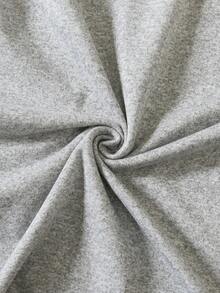 大码女士休闲圆领小狗涂鸦印花百搭短袖T恤 - 灰色 - 查看 5