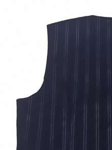 Calvornis Ensemble de gilet et pantalon rayé décontracté pour homme, style "Old Money" - Bleu marine - Voir 4