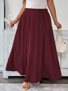 SHEIN MOOSTA 大码女式优雅别致简约高端休闲衬衫，适合办公室、通勤、海滩、度假、下午茶，纯色衬衫领，正面纽扣，金属扣口袋装饰，抽绳腰部，短袖带折叠袖口，咖啡色 - 紫紅色 - 查看 6