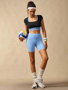 VARSIVA Bộ đồ tập luyện cho nữ gồm 3 món áo crop top, áo ba lỗ và quần short, bộ đồ thể thao dành cho nữ - Nhiều màu - Xem 5
