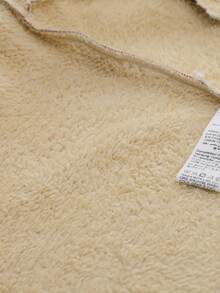 Manfinity Homme 男士长袖休闲保暖带衬里拉链连帽外套，秋冬男士羊羔绒连帽衫 - 咖啡棕 - 查看 6