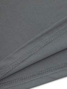 EMERY ROSE 夏季休闲万圣节鬼魂印花短袖T恤，万圣节T恤，恐怖鬼魂T恤，可爱蕾丝鬼魂T恤，万圣节鬼魂结饰蝴蝶结T恤，万圣节衬衫，万圣节鬼魂T恤，鬼魂衬衫 - 深灰色 - 查看 4