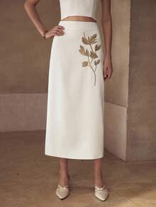 MOTF PREMIUM VÁY XÉ THÊU - trắng - Xem 8