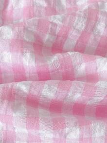 Cozy Pixies 2pcs Baby Girl Colorblock Floral Trim Crew Neck Sleeveless Cardigan Top And Elastic Waist Pants Set Fall - Pink - View 8