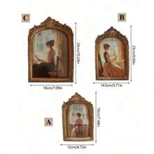 SHEIN 1 khung ảnh cổ điển phong cách nghệ thuật khung ảnh chạm khắc gỗ giả cổ điển khung ảnh trang trí để bàn tường khung ảnh (giấy ảnh ngẫu nhiên) - Nhiều màu - Xem 11