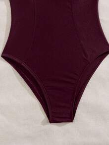 Swim Chiccia 1 Peça Maiô com Enchimento Embutido e Armação, Cor Sólida, Elegante para Praia, Festa na Piscina